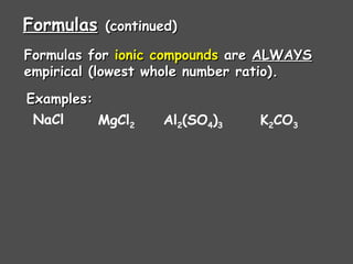 Unit 7 chemical names & formulas | PPT