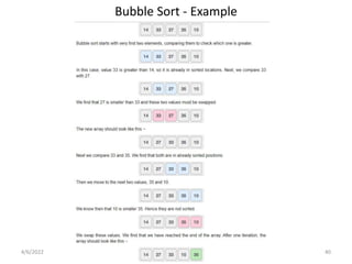 Bubble Sort - Example
4/6/2022 5.2 _ Sorting 40
 