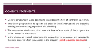 Unit 5 Control Statements in C Programming | PPTX