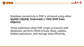 data base connectivity in php using msql database | PPTX