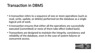 Database Management System - Transaction Processing and Concurrency ...