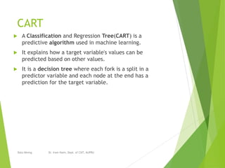 Machine Learning Cart Tree unit 5 decision tree2.pptx | Computer Software and Applications | Computing