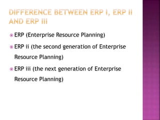 Enterprise Resource Planning Unit 5 emerging trends on ERP | PPTX