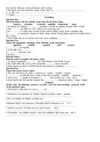 Unit 5 exam 2015 | PDF