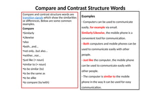 Comparison Examples Words Picture Expository Writing of Academic Writing11 | PPT