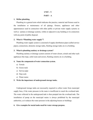 Plumbing Level 5 Notes.pdf Unit 5 final | DOC