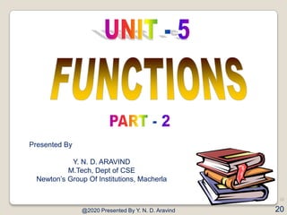 @2020 Presented By Y. N. D. Aravind
20
Presented By
Y. N. D. ARAVIND
M.Tech, Dept of CSE
Newton’s Group Of Institutions, M...