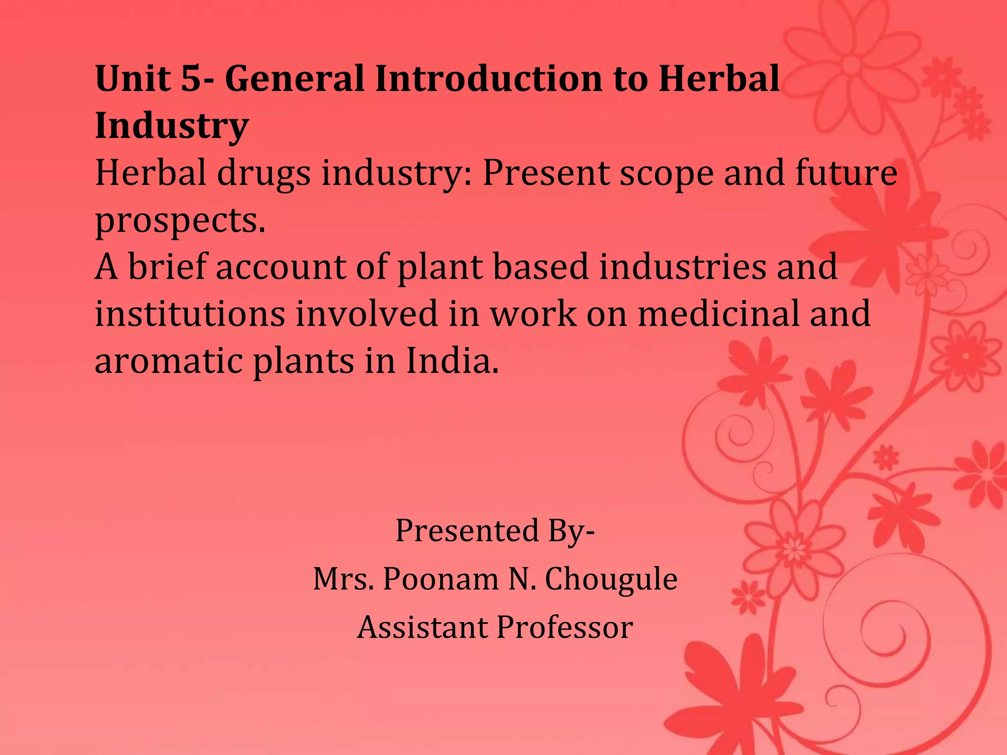 Herbal Drug Technology Unit 5 PPT