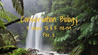 Conservation Biology

Conservation Biology
5 Steps To A 5: 138-139
Per. 2

 