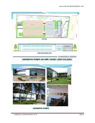 Notes on ARC 306 GREEN BUILDINGS : Unit 5
Compiled by CT.Lakshmanan B.Arch., M.C.P. Page 29
 