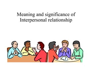Meaning and significance of
Interpersonal relationship
1
 