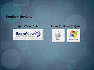 Section Review


      QuickTake Quiz   Know It, Show It Quiz
 
