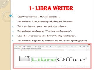 What is Libra Office and its all sub applications . | PPTX