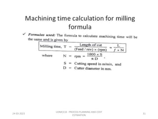 Unit 5 Machining Time Estimation.pptx