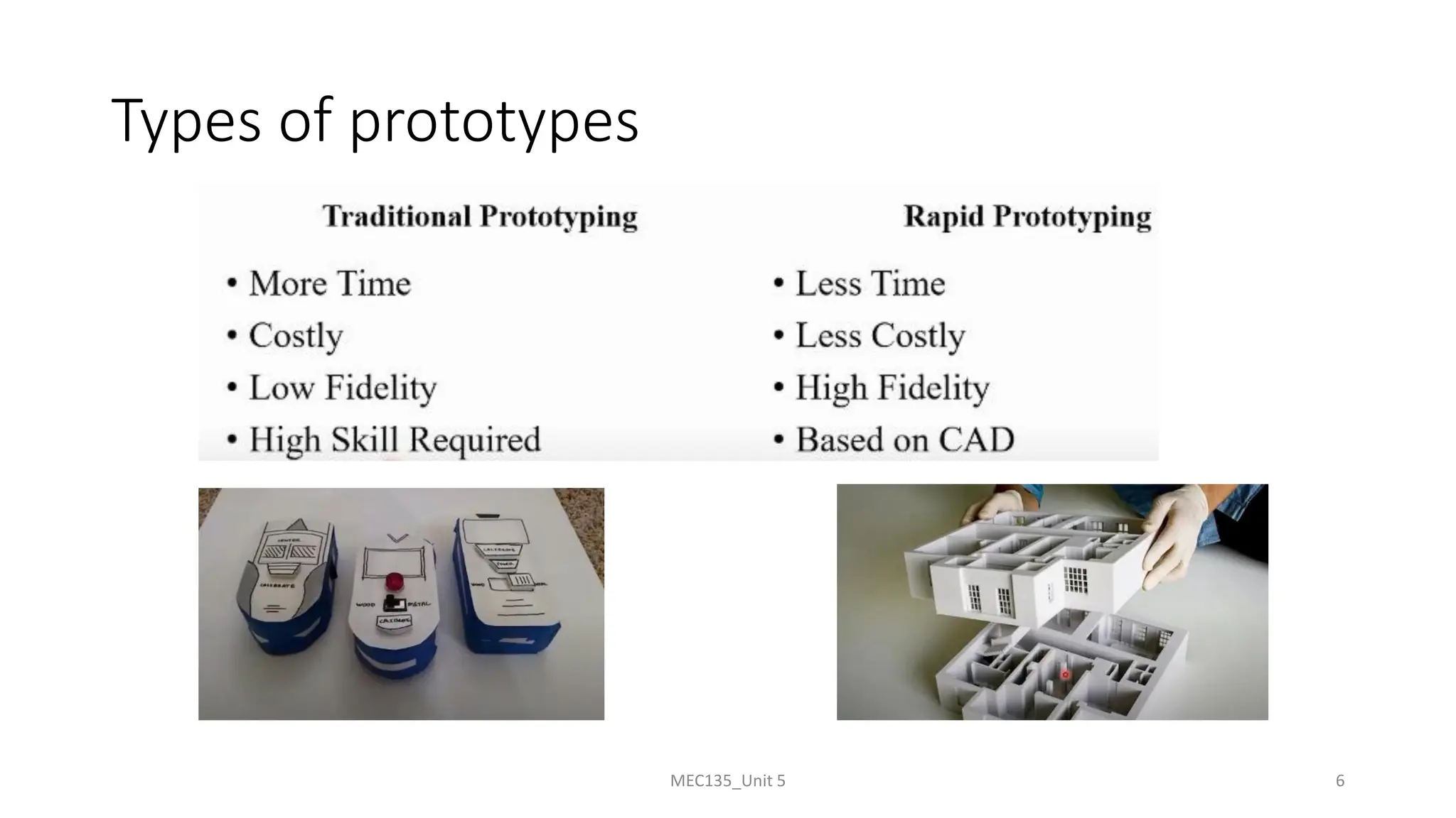 Types of prototypes
MEC135_Unit 5 6
 