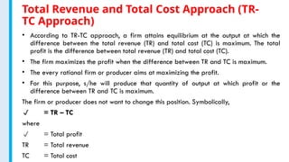Tr Tc Micro economics chapter 5 theory of production | PPTX