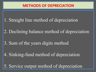 Comprehensive Guide to Depreciation Methods in Engineering Economics | PPT