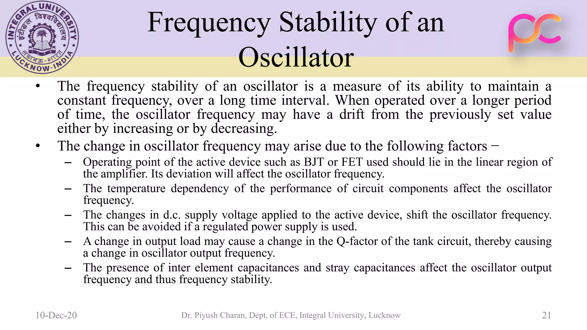 Unit 5 oscillators and voltage regulators