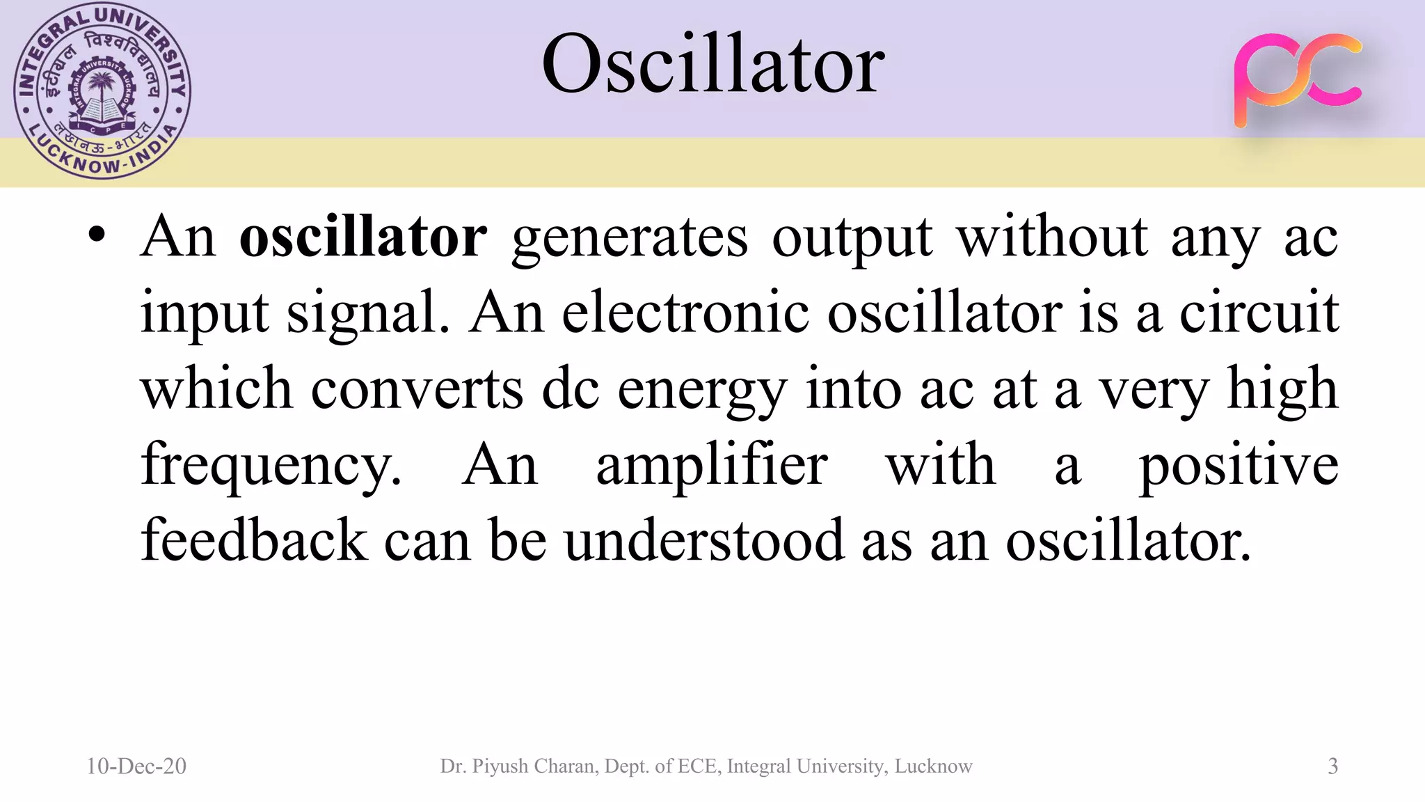 Unit 5 oscillators and voltage regulators