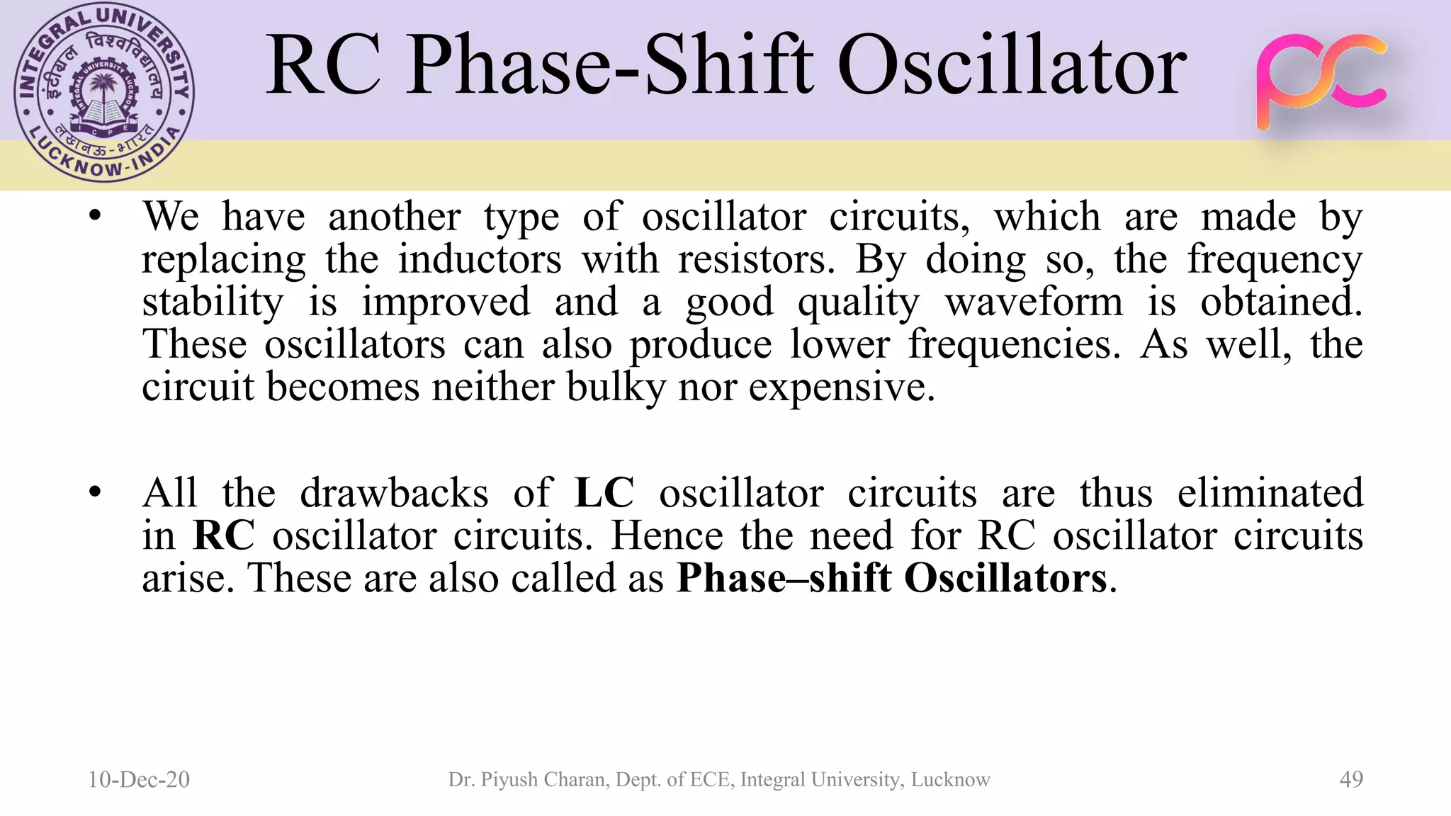Unit 5 oscillators and voltage regulators