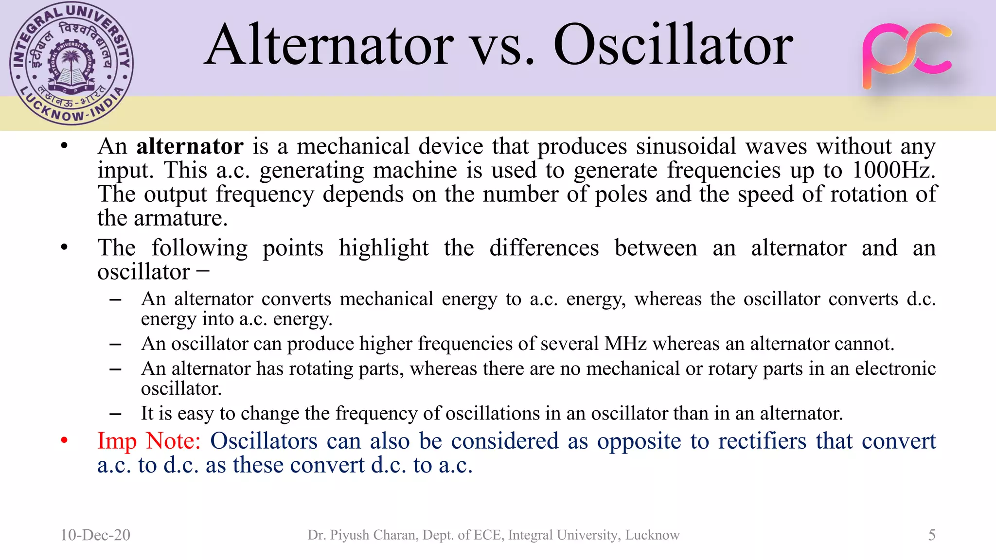 Unit 5 oscillators and voltage regulators