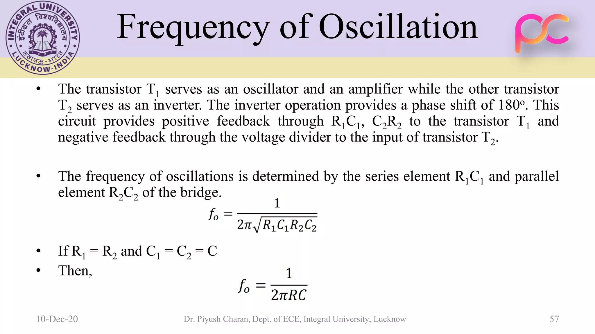 Unit 5 oscillators and voltage regulators