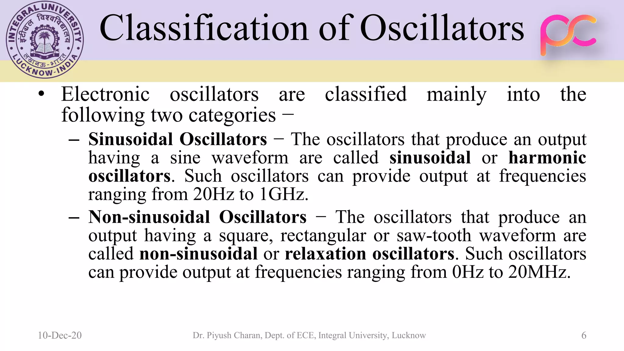 Unit 5 oscillators and voltage regulators