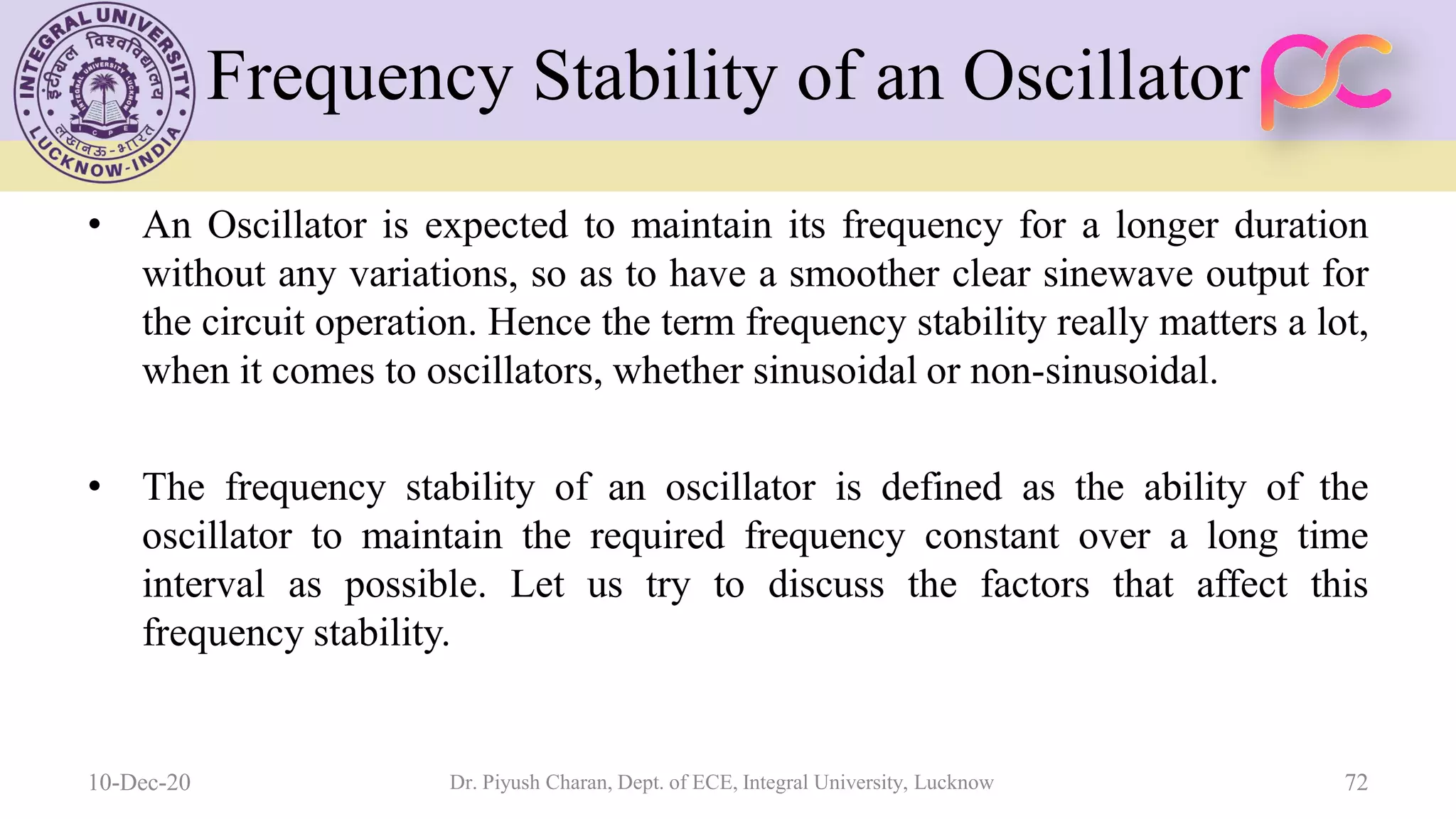 Unit 5 oscillators and voltage regulators