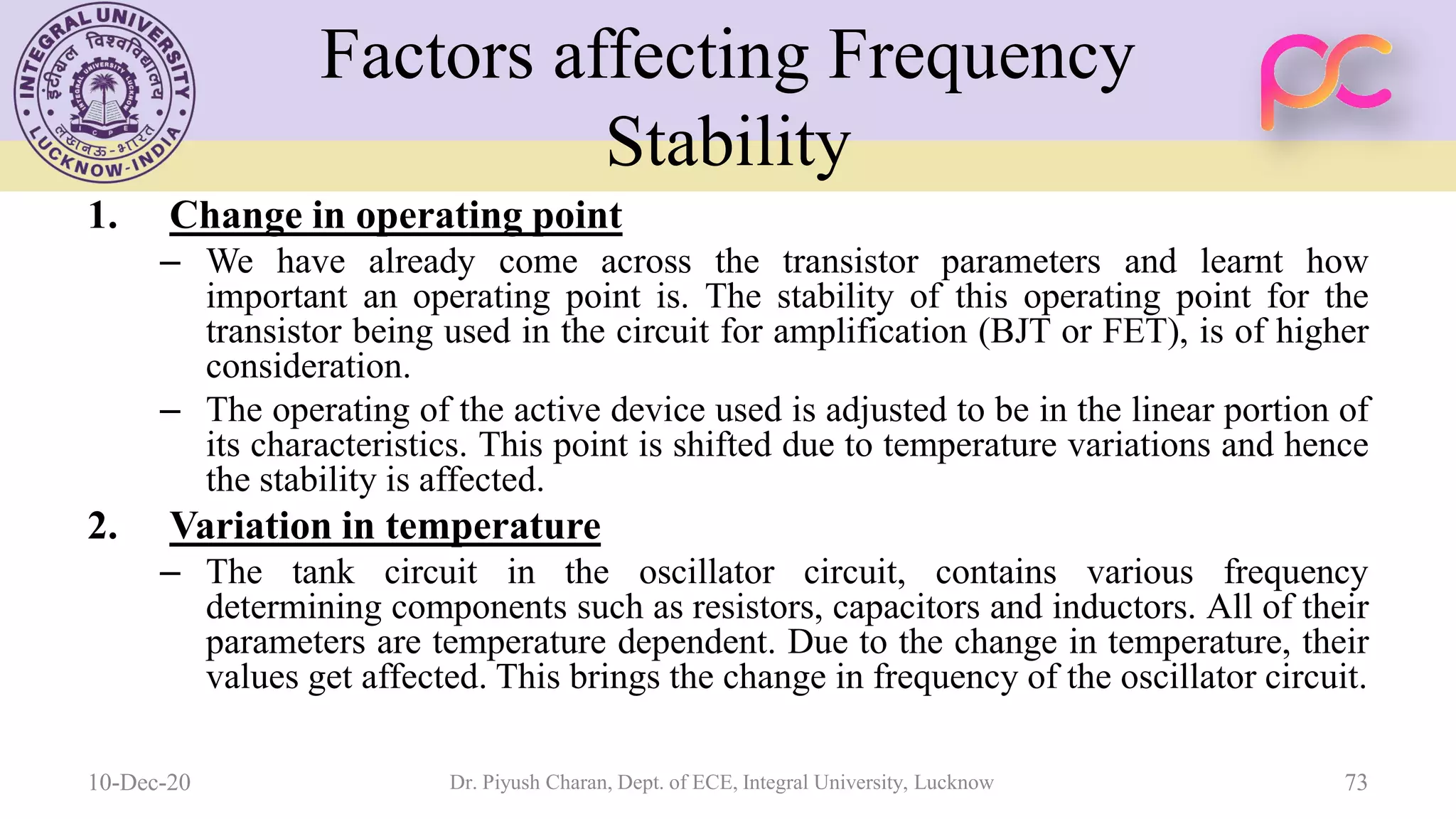 Unit 5 oscillators and voltage regulators