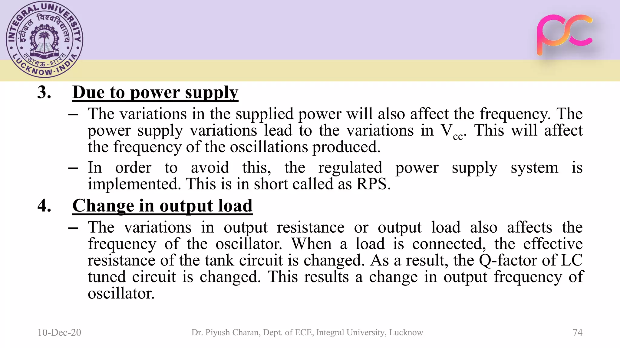 Unit 5 oscillators and voltage regulators