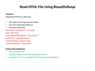 unit 5 pandas reading and writing data overview | PPTX