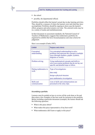 Ace Maths Unit Five: Assessment Into Teaching and Learning (pdf) | PDF