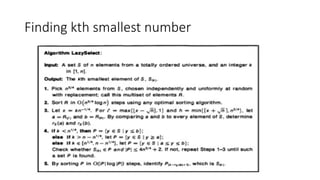 Finding kth smallest number
 