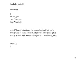 Pointer in C: declaration and initialization | PPT