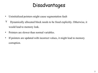 Pointer in C: declaration and initialization | PPT