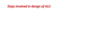 Steps involved in design of ALU
 