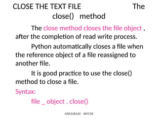 UNIT 5 PY.pptx - FILE HANDLING CONCEPTS | PPTX