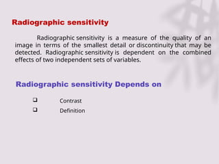 Sensitivity Radiography Comprehensive Overview of Non-Destructive Testing: Radiography and ...