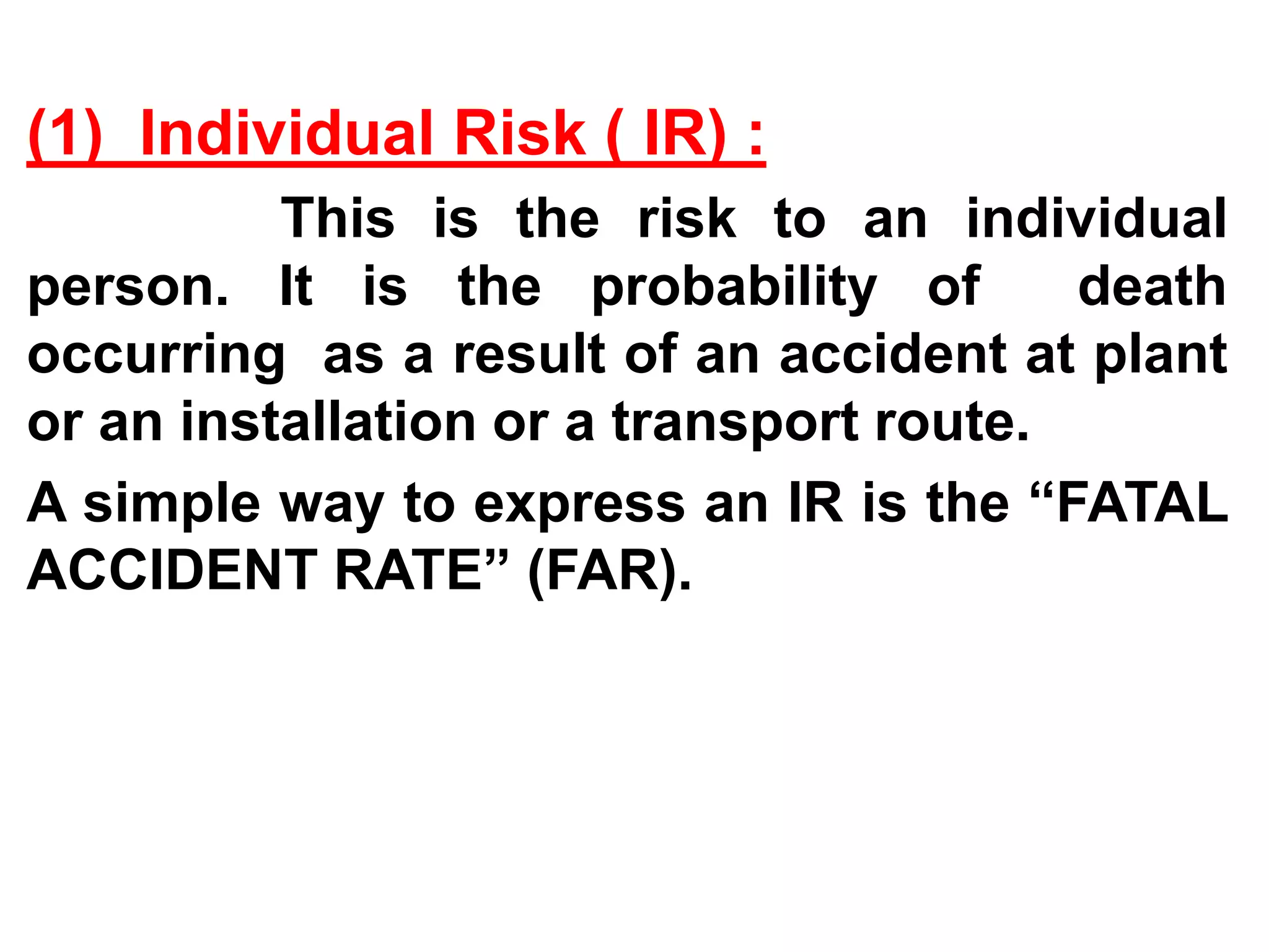  (2) HAZARD  ASSESSMENT : A hazard assessment is a determination of the relationship between the amount of exposure and the risk to public health. A person can drown in water, but that does not mean that a glass of water is a danger to health. Obviously, what defines a danger is not necessarily the presence of a particular chemical but rather the amount of that substance one is exposed to. This amount is called “dose”. 