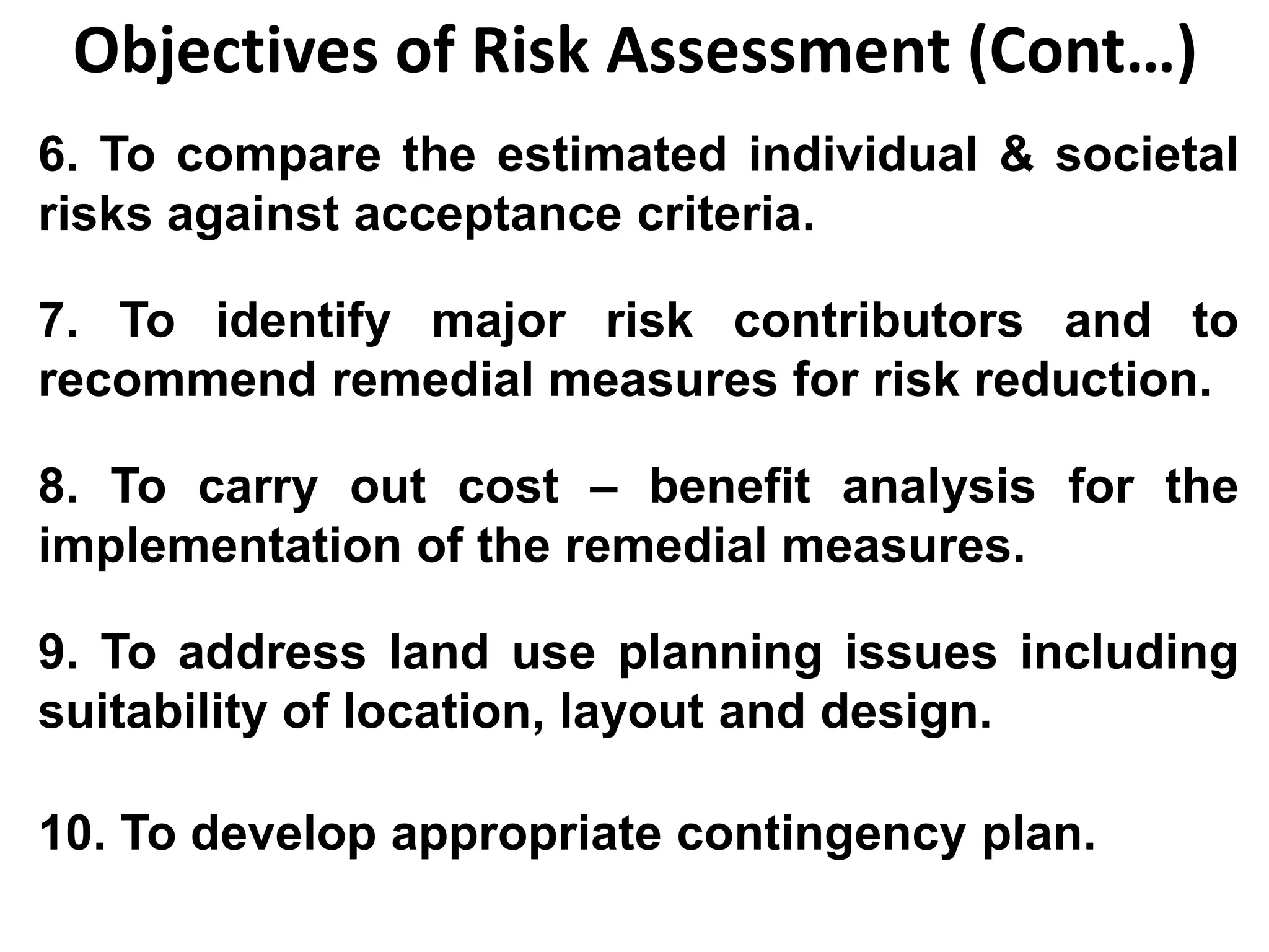 (1)  Individual Risk ( IR) :This is the risk to an individual person. It is the probability of  death occurring  as a result of an accident at plant or an installation or a transport route. A simple way to express an IR is the “FATAL ACCIDENT RATE” (FAR).