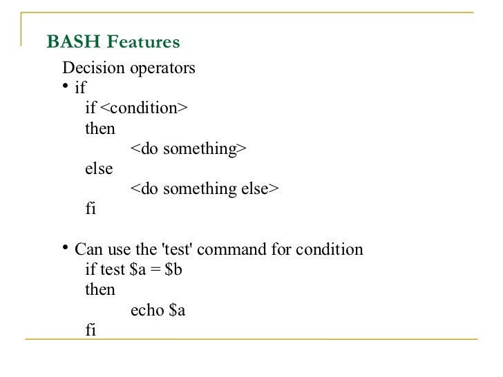 How to write if else condition in shell script
