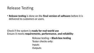 SOFTWARE TESTING under software engineering course | PPTX