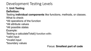 SOFTWARE TESTING under software engineering course | PPTX