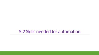 5.2 Skills needed for automation
 