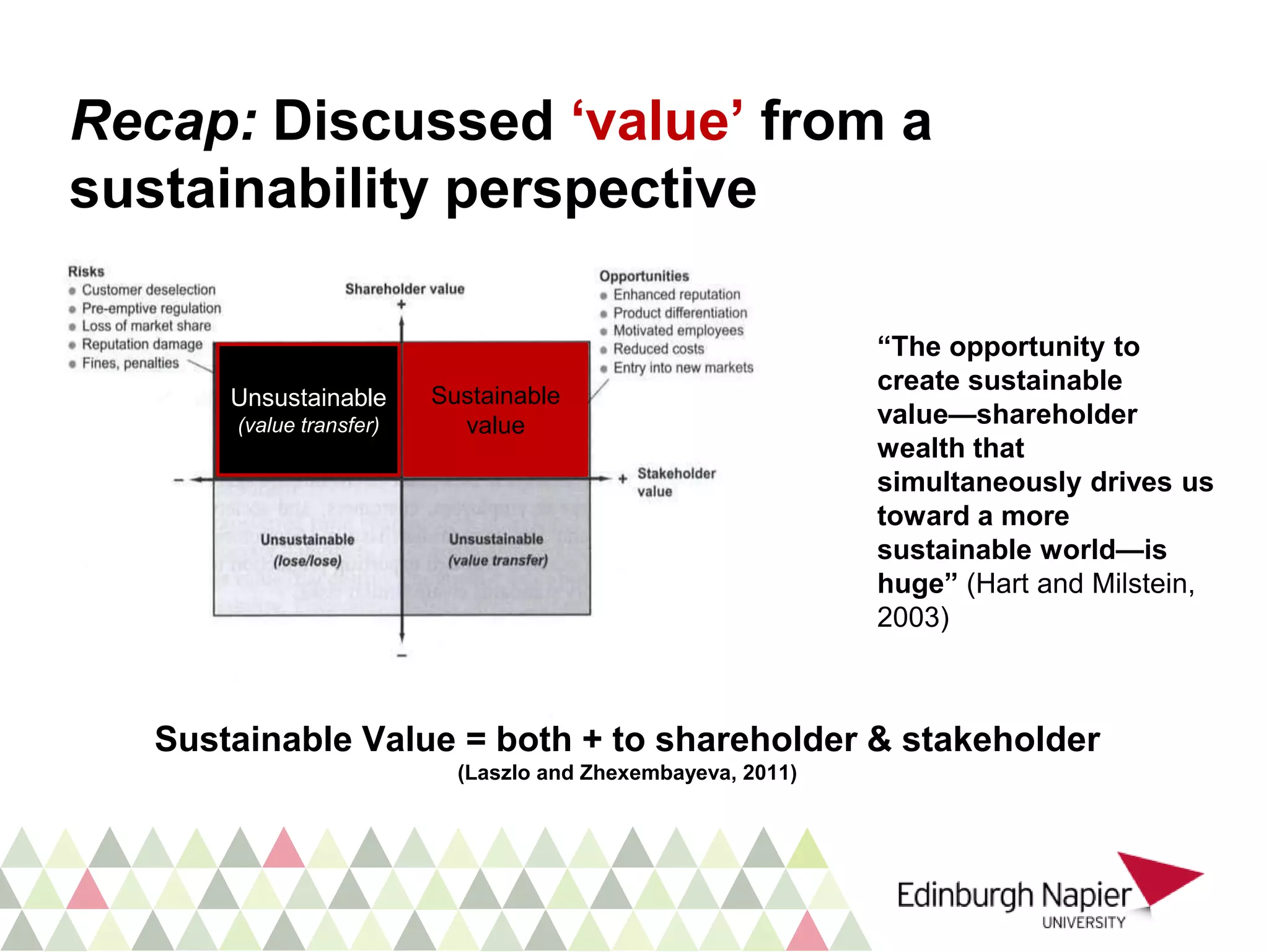Embed Strategy Lecture: Embeddding Sustainability into Strategy | PPTX