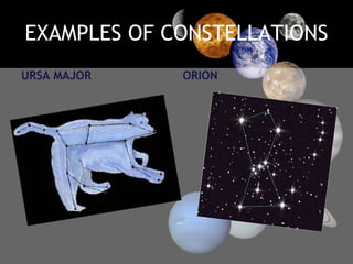 EXAMPLES OF CONSTELLATIONS URSA MAJOR ORION 