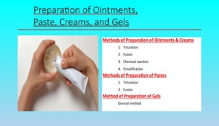 Preparation of Ointments,
Paste, Creams, and Gels
 