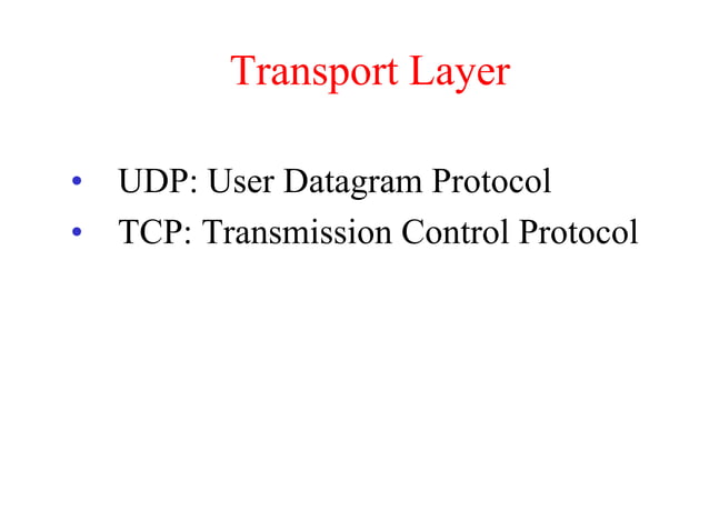 Transport layer and Application layer | PPTX