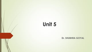 Unit 5
Dr. SHUBHRA GOYAL
 