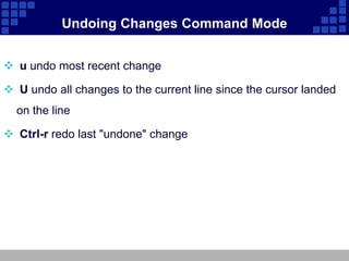 Linux Undo Command Unit 5 vim an advanced text editor | PDF